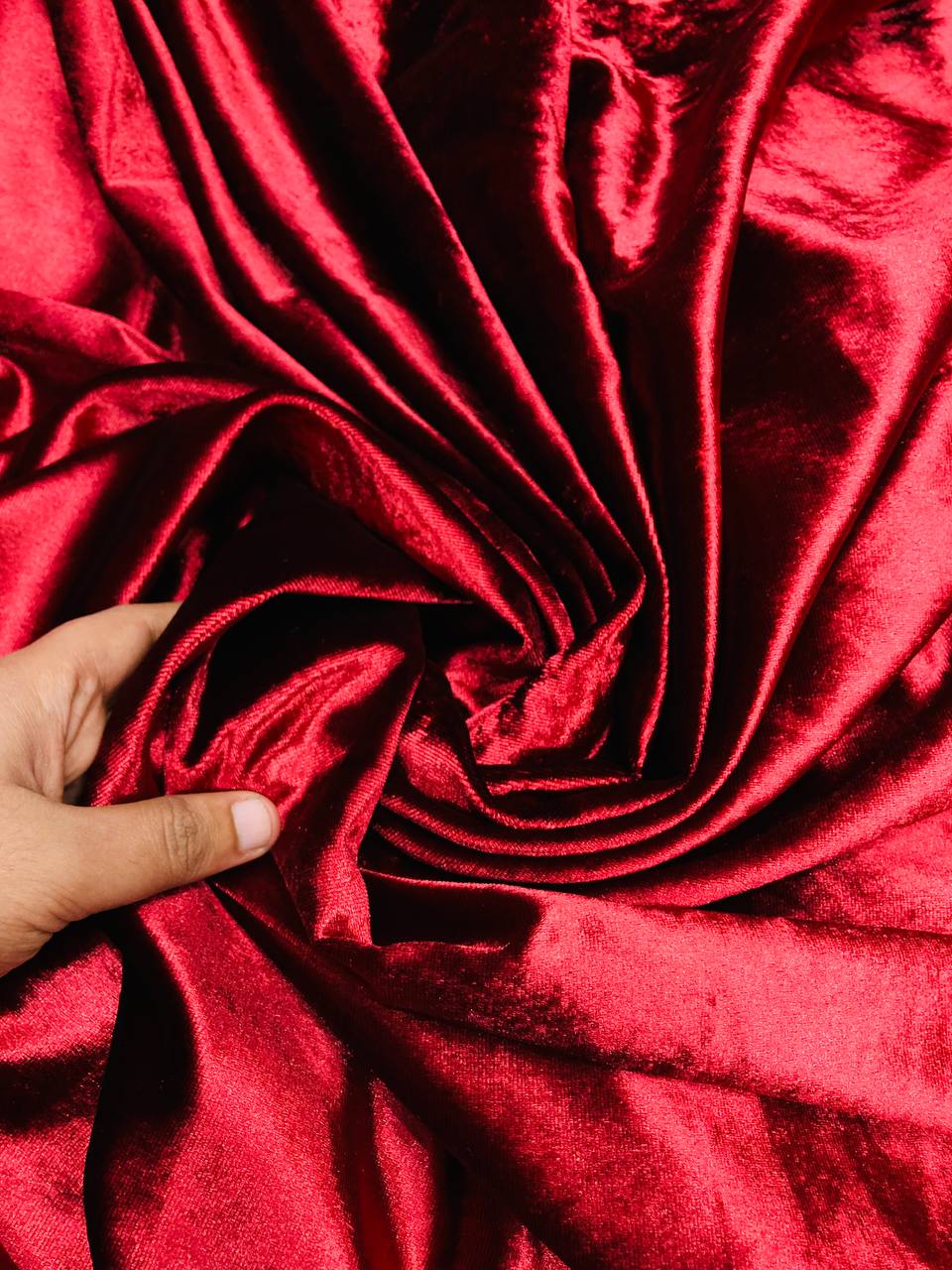 Premium Pure Imported Silk Makhmal Velvet FABRIC - MAROON