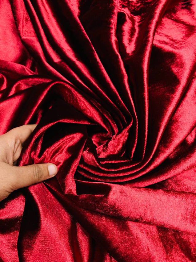 Premium Pure Imported Silk Makhmal Velvet FABRIC - MAROON