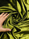 Premium Pure Imported Silk Makhmal Velvet FABRIC - MEHNDI GREEN