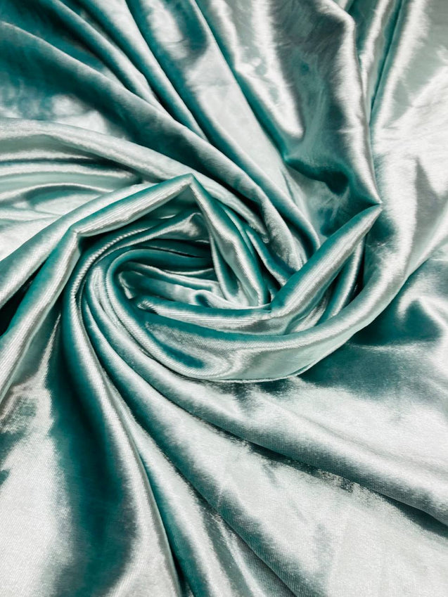 Premium Pure Imported Silk Makhmal Velvet FABRIC - BLUE