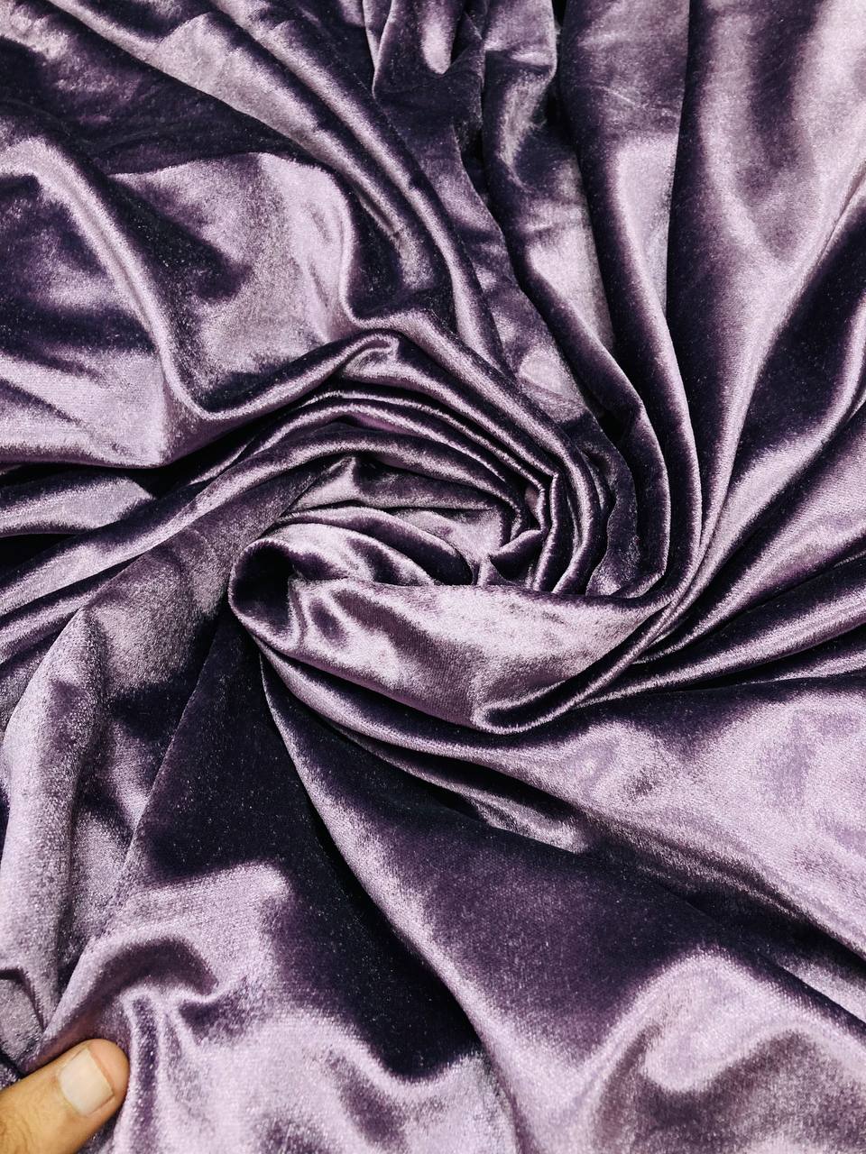 Premium Pure Imported Silk Makhmal Velvet FABRIC - PURPLE MAUVE