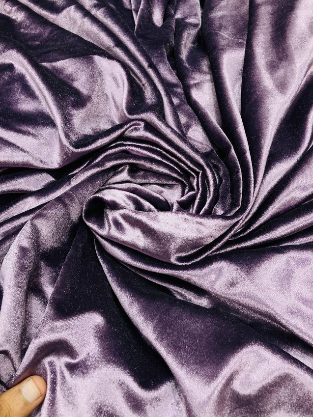 Premium Pure Imported Silk Makhmal Velvet FABRIC - PURPLE MAUVE