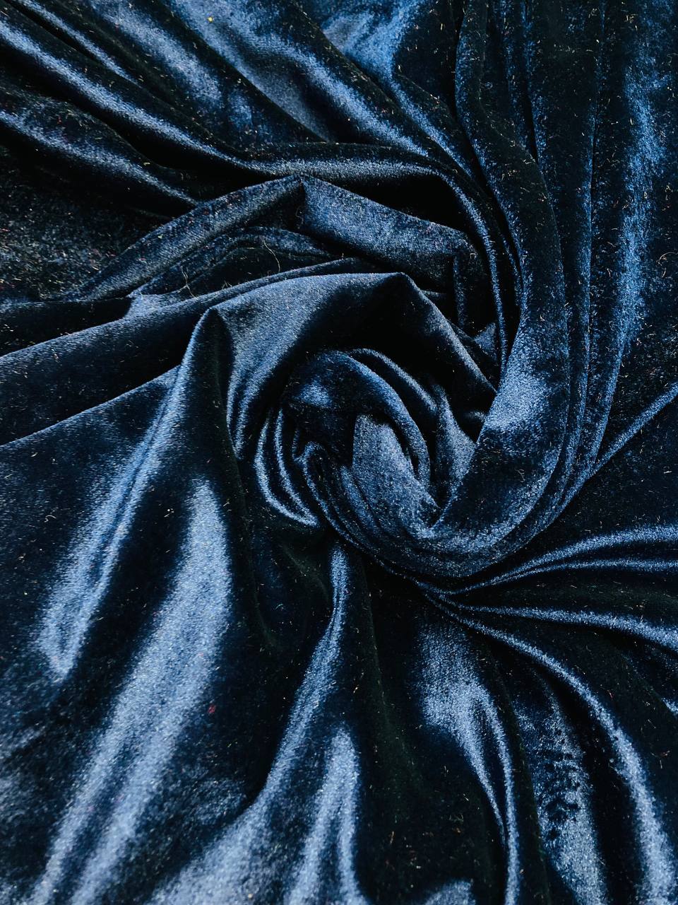 Premium Pure Imported Silk Makhmal Velvet FABRIC - DARK BLUE