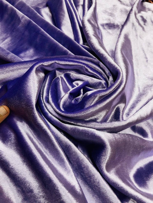 Premium Pure Imported Silk Makhmal Velvet FABRIC - LAVENDER