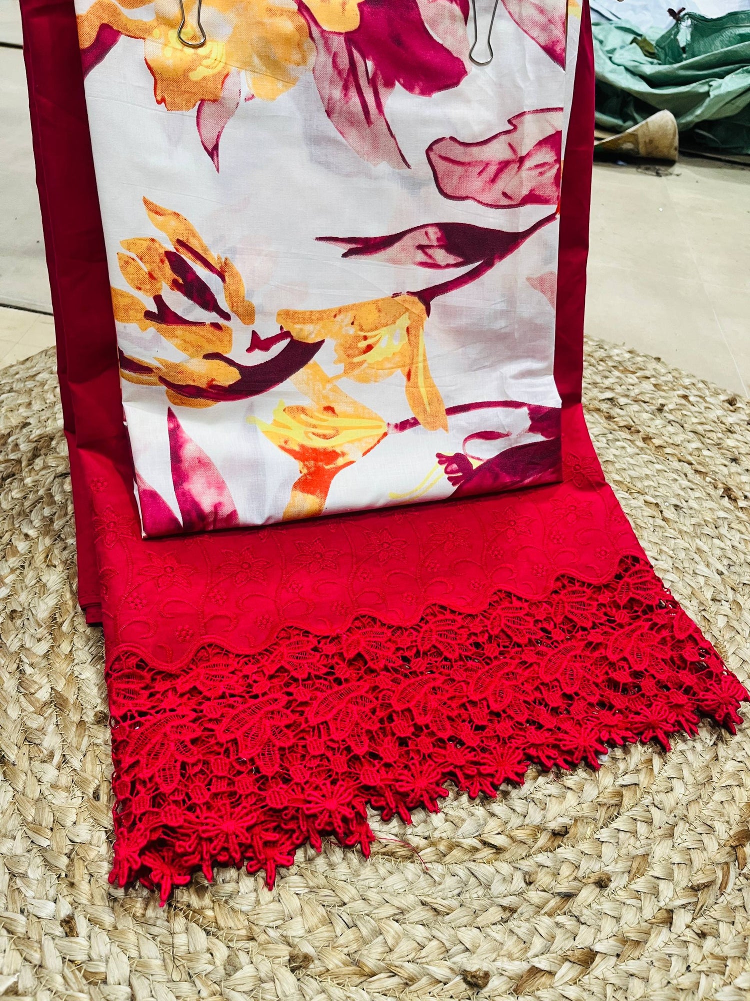 Premium Pure Cotton 80*80 PRINTED Applique Suit Set