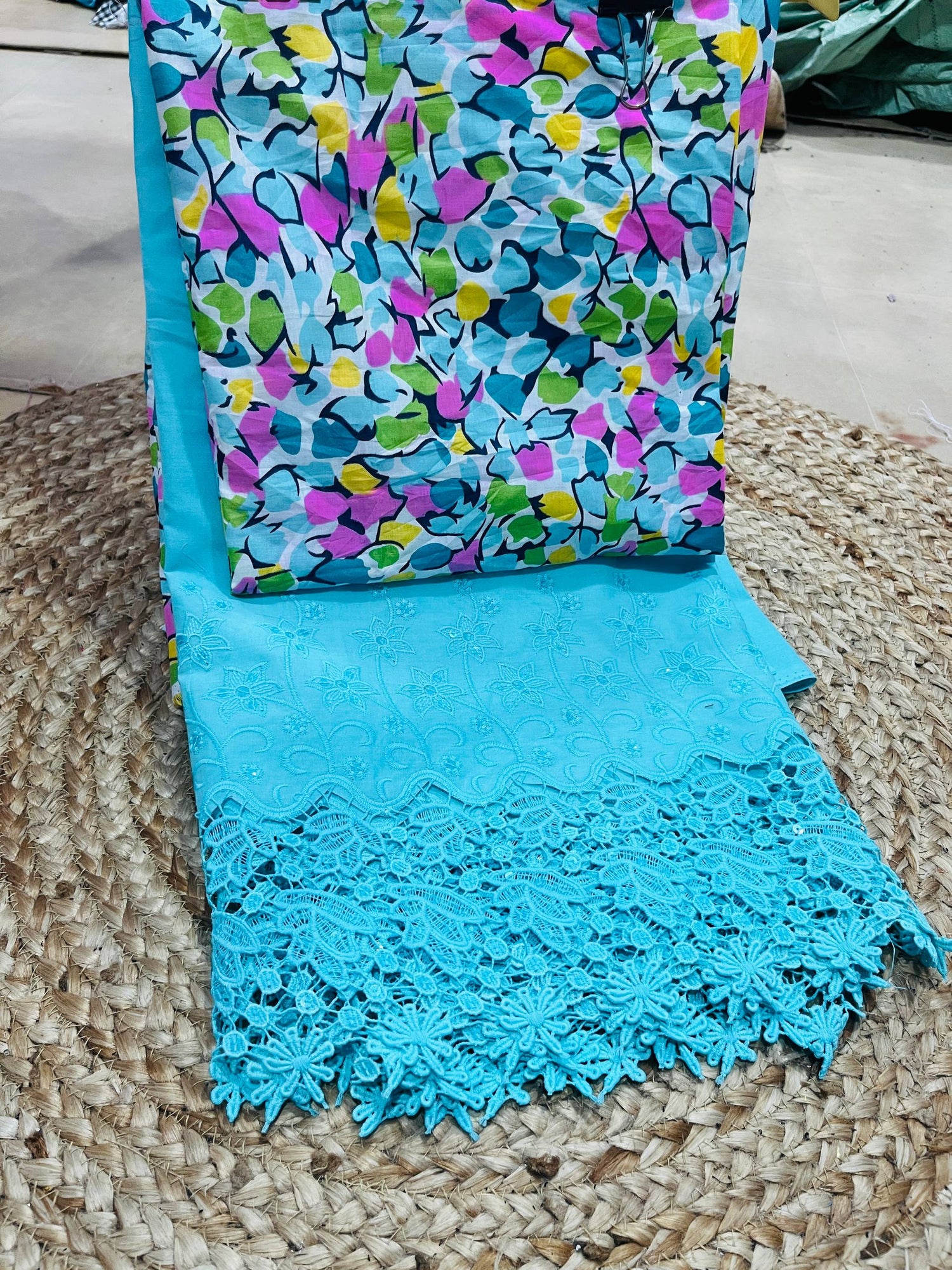 Premium Pure Cotton 80*80 PRINTED Applique Suit Set