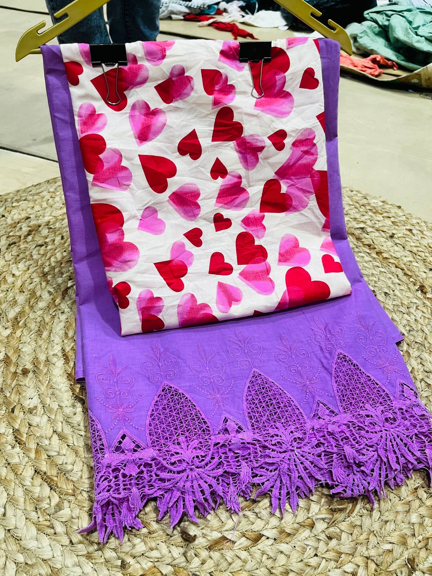 Premium Pure Cotton 80*80 PRINTED Applique Suit Set