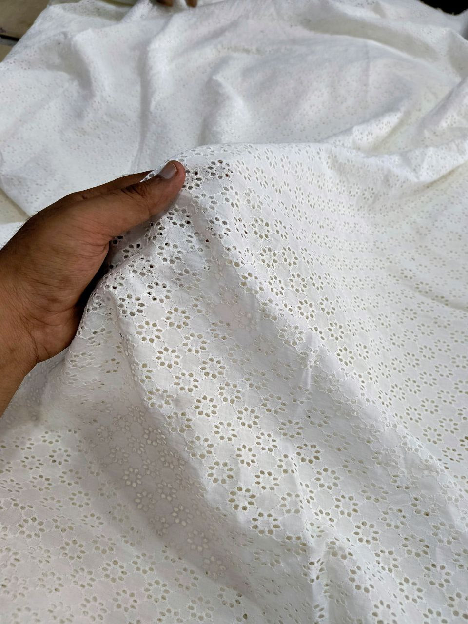 (SALE Prices) Premium Pure Cotton Fabric With Hakuba Chikankari Embroidery (DYEABLE ALSO) (Big WIDTH!!)