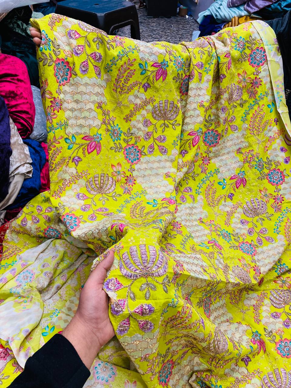 Most Premium Celebrity Designer Position Print Natural Pure CREPE FABRIC