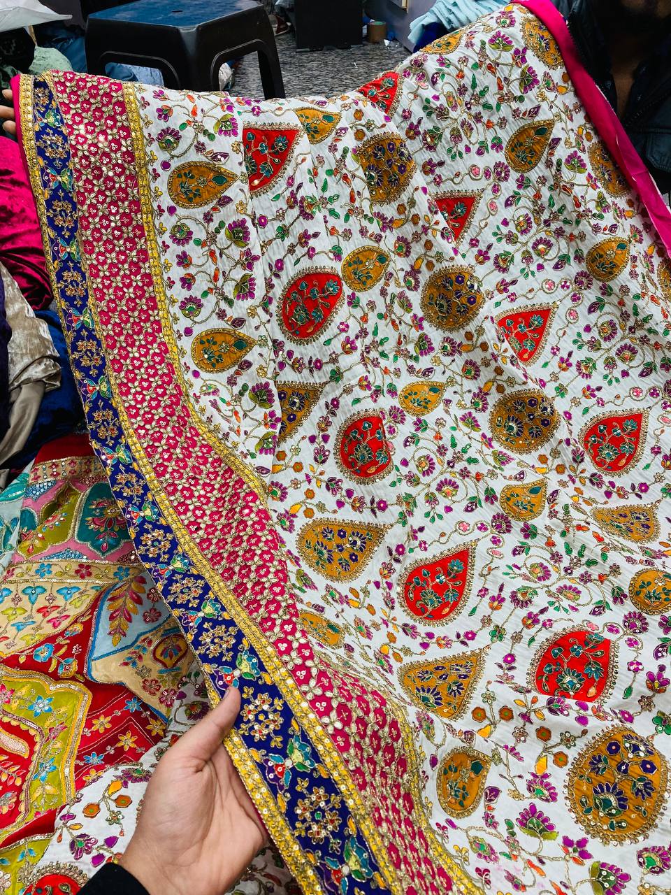 Most Premium Celebrity Designer Position Print Natural Pure CREPE FABRIC