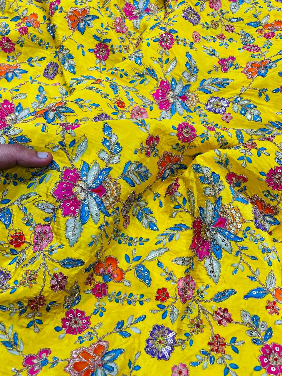 Most Premium Celebrity Designer Position Print Natural Pure CREPE FABRIC