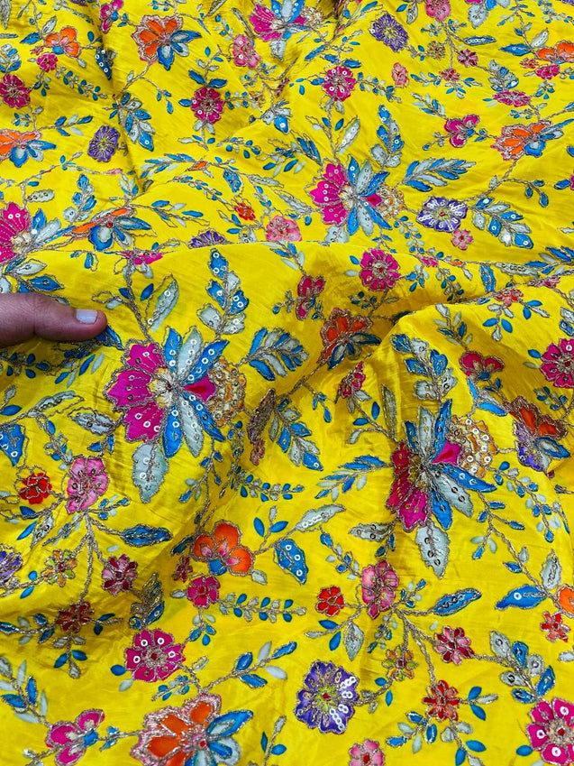 Most Premium Celebrity Designer Position Print Natural Pure CREPE FABRIC