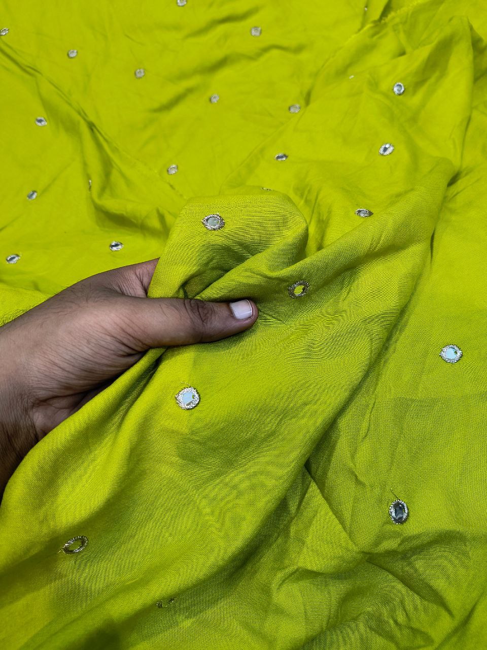 Most Premium Pure Modal Cotton FABRIC With Fine Mirror WORK