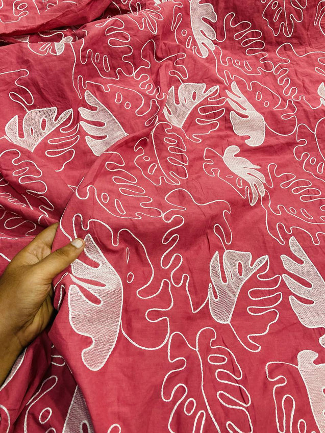 Most Premium Pure Cotton FABRIC With Fine Dori Embroidery (Big WIDTH!!)