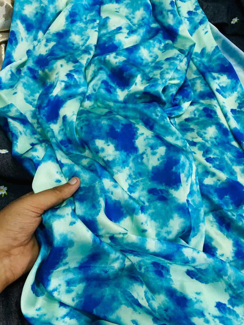 Most Premium Pure Modal Satin Digital PRINTED FABRIC (Big WIDTH!!)