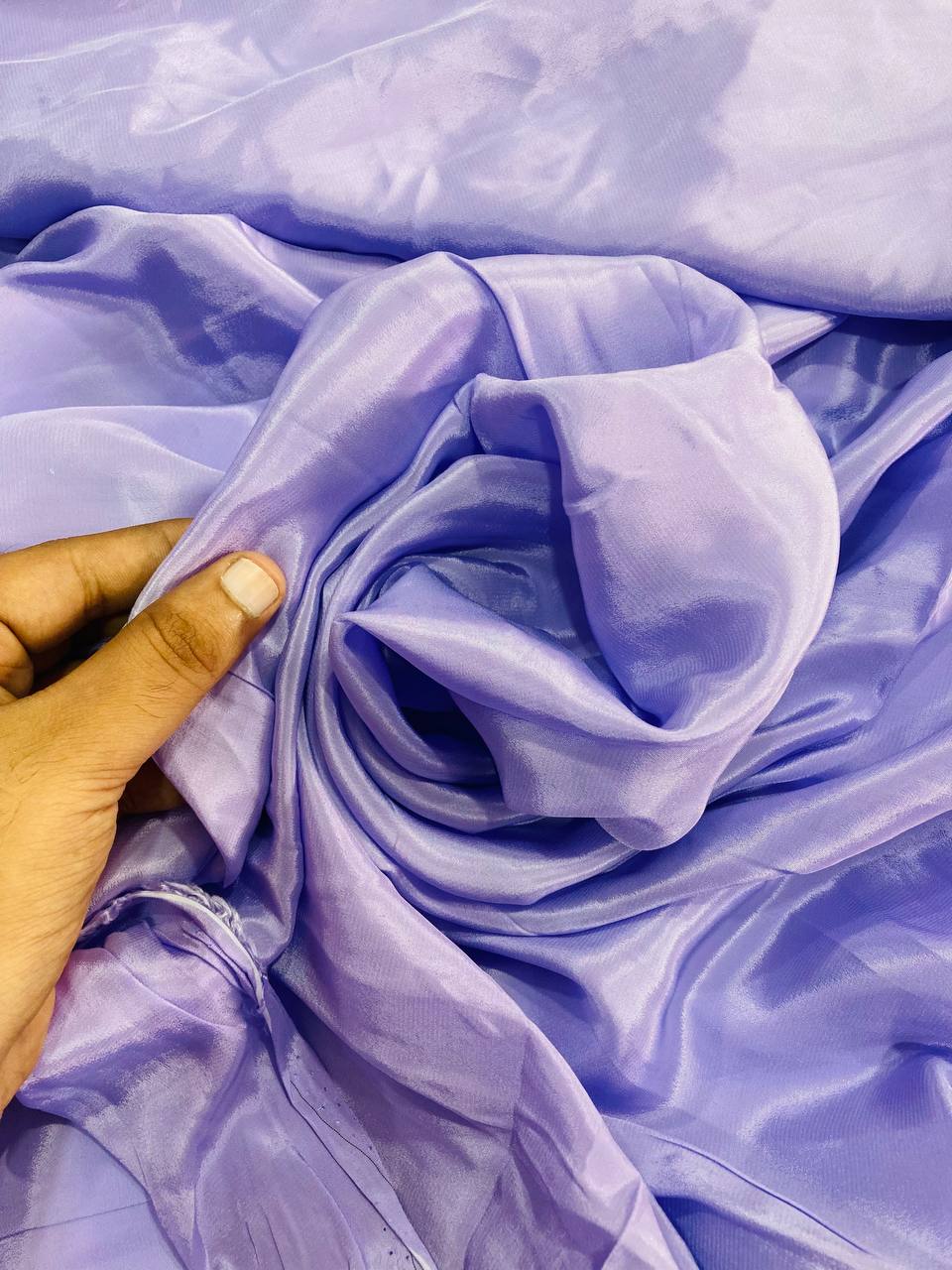 Premium Pure Viscose Natural CREPE FABRIC (Lavender Colour) (Big WIDTH!!)