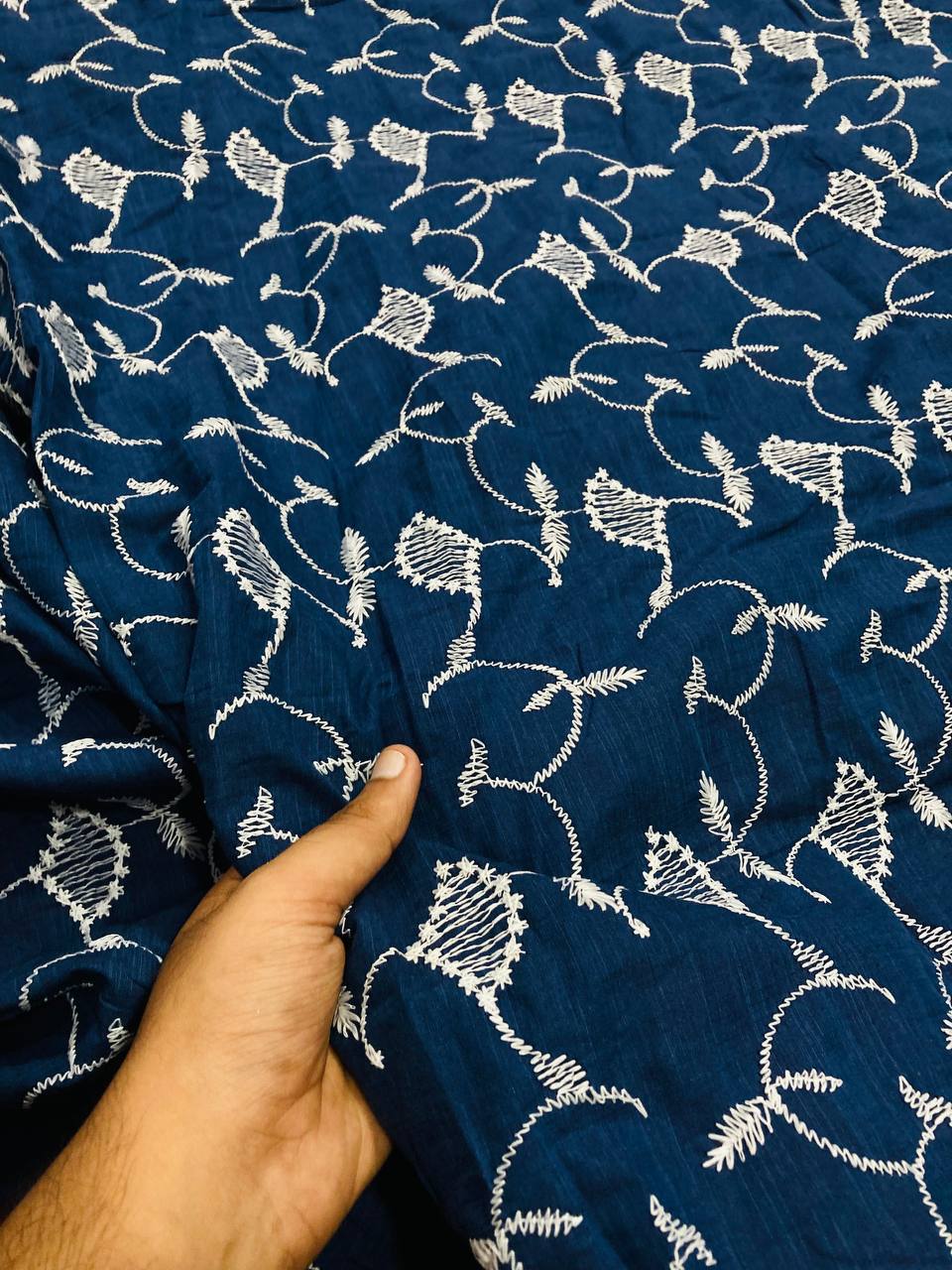 Most Premium Pure Cotton Semra DENIM Fine Embroidery (Big WIDTH!!)