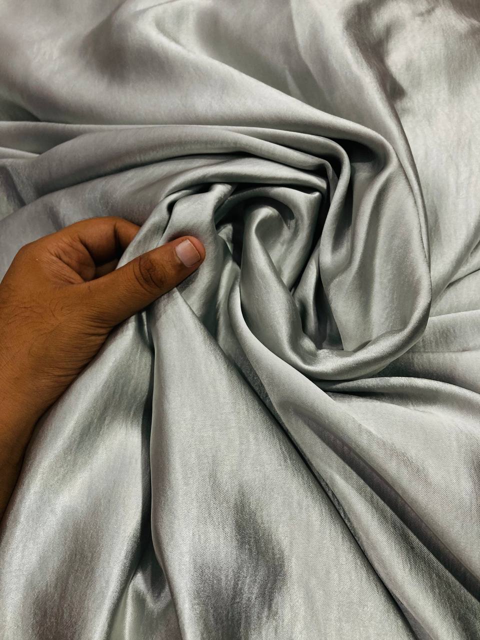 Premium Imported Quality Modal Armani Satin FABRIC (Big WIDTH!!) (English GREY)