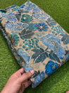 Fine Zari & Sequin Embroidery On Most Premium Russian Silk Fabric ( Blue Colour  )