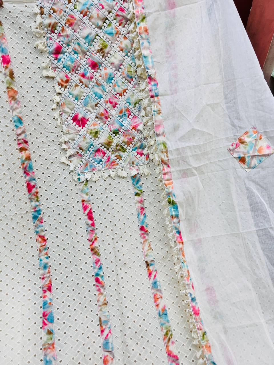 Premium Pure Hakuba Chikankari Cotton Suit With Dupatta (Fancy Dupatta Hand Work)