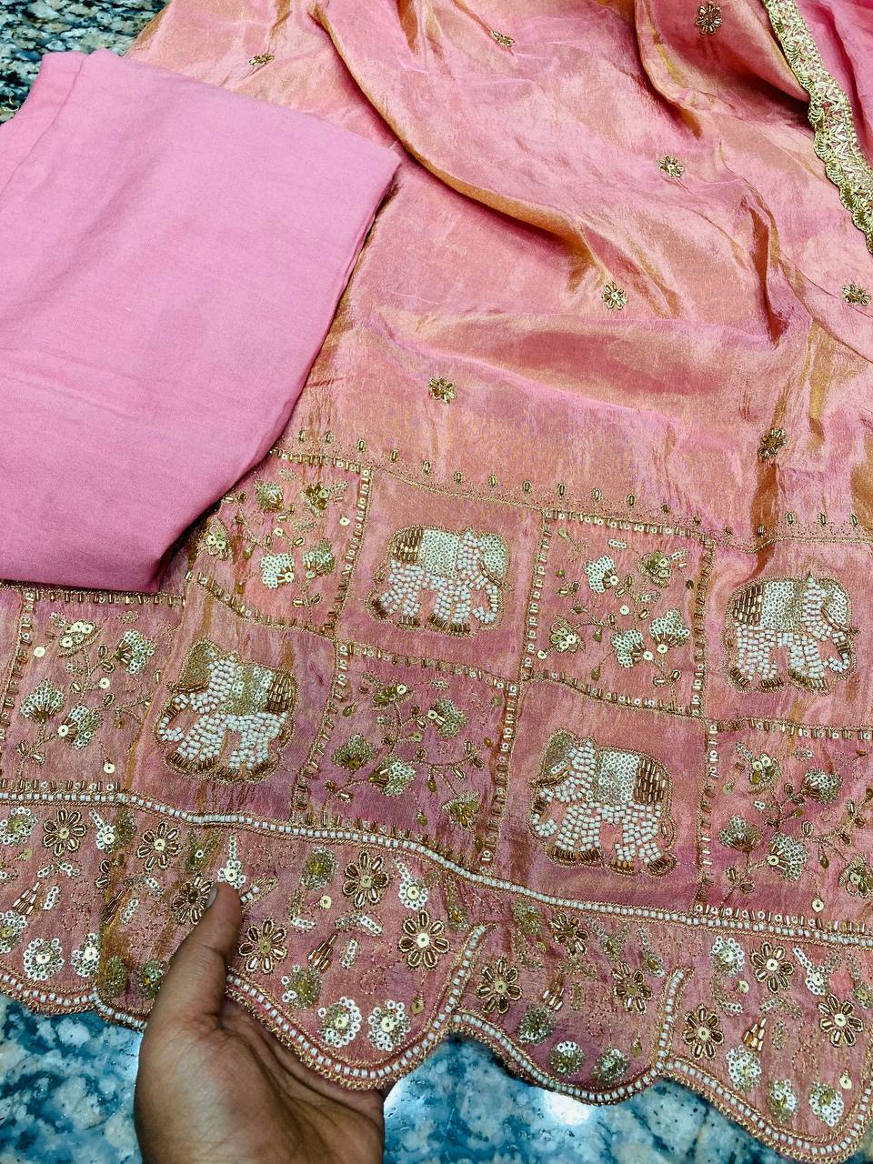 Most Premium Quality Of Suits -  Cut Dana Work ( Complete Suit With SALWAAR)