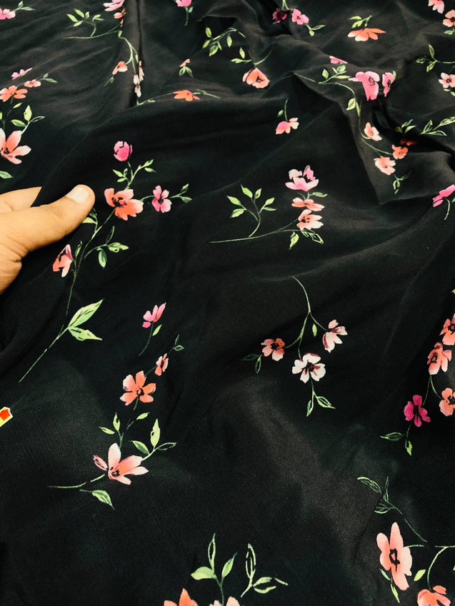 Most Premium Pure Viscose Natural CREPE PRINTED FABRIC (Big WIDTH!!)
