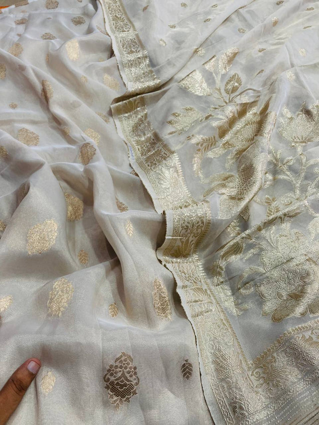 Premium Pure Cosmos (Russian) Silk Suit With Dupatta (Complete Suit)