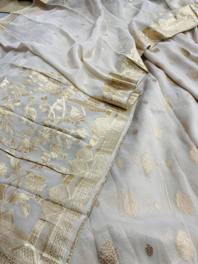 Premium Pure Cosmos (Russian) Silk Suit With Dupatta (Complete Suit)