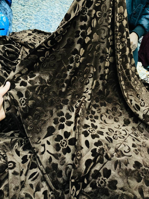 Premium Texture Embossed Shaneel VELVET FABRIC (Big WIDTH!!)