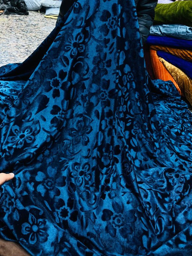 Premium Texture Embossed Shaneel VELVET FABRIC (Big WIDTH!!)