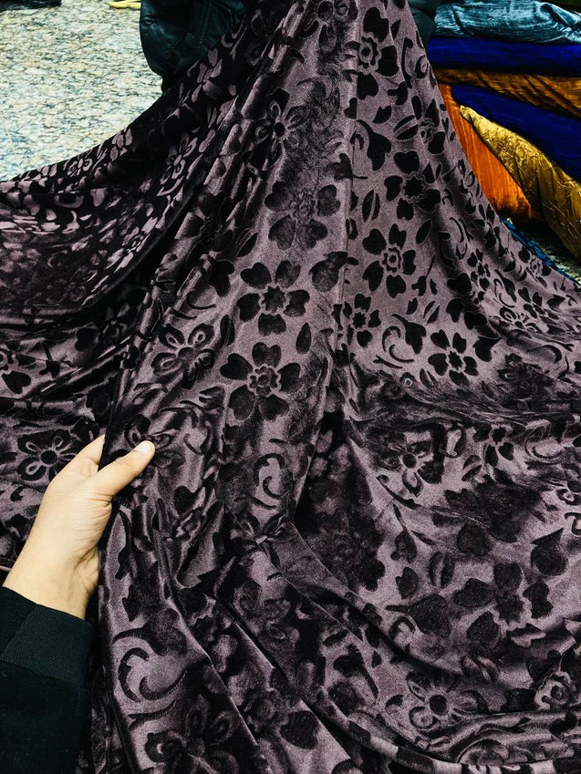 Premium Texture Embossed Shaneel VELVET FABRIC (Big WIDTH!!)