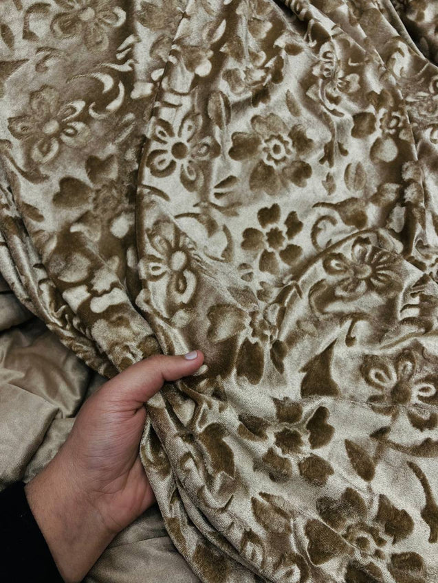 Premium Texture Embossed Shaneel VELVET FABRIC (Big WIDTH!!)