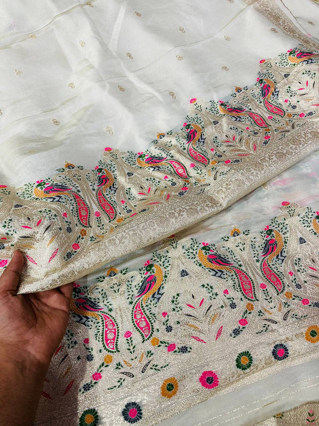 Premium Pure Cosmos (Russian) Silk Suit With Dupatta (Complete Suit)
