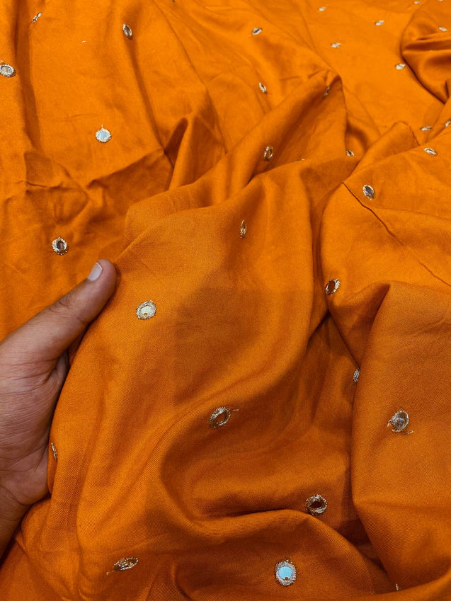 Most Premium Pure Modal Cotton FABRIC With Fine Mirror WORK