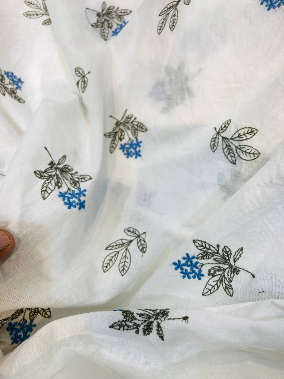 Most Premium Pure Cotton FABRIC With Fine Embroidery (Big WIDTH!!)