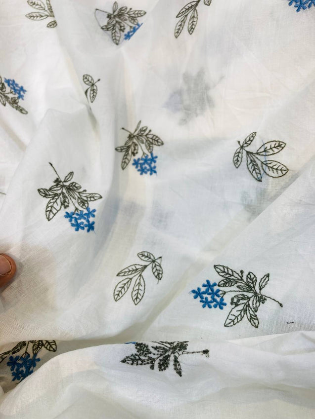 Most Premium Pure Cotton FABRIC With Fine Embroidery (Big WIDTH!!)