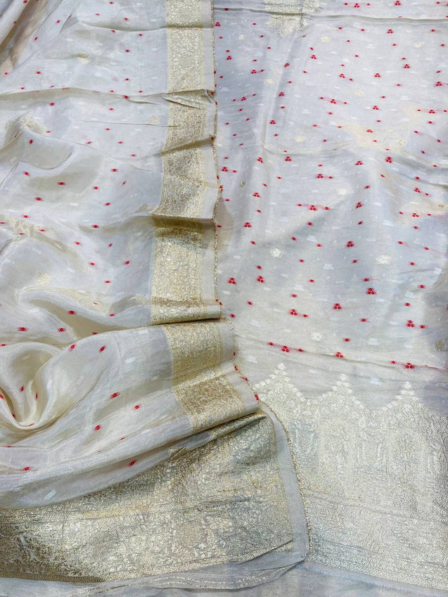 Premium Pure Cosmos (Russian) Silk Suit With Dupatta (Complete Suit)