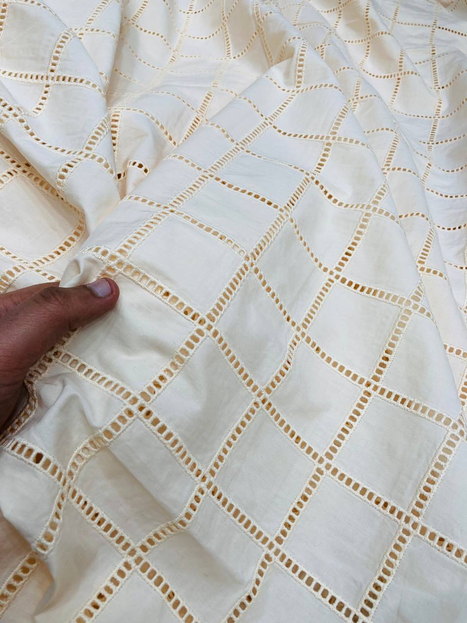 Premium Fine Hakuba Chikankari Embroidery On Pure Cotton FABRIC (Big WIDTH!!)