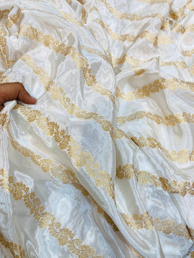 Most Premium Pure Crepe Banarasi Jacquard FABRIC (Dyeable Also)