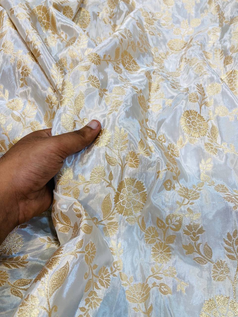 Most Premium Pure Crepe Banarasi Jacquard FABRIC (Dyeable Also)