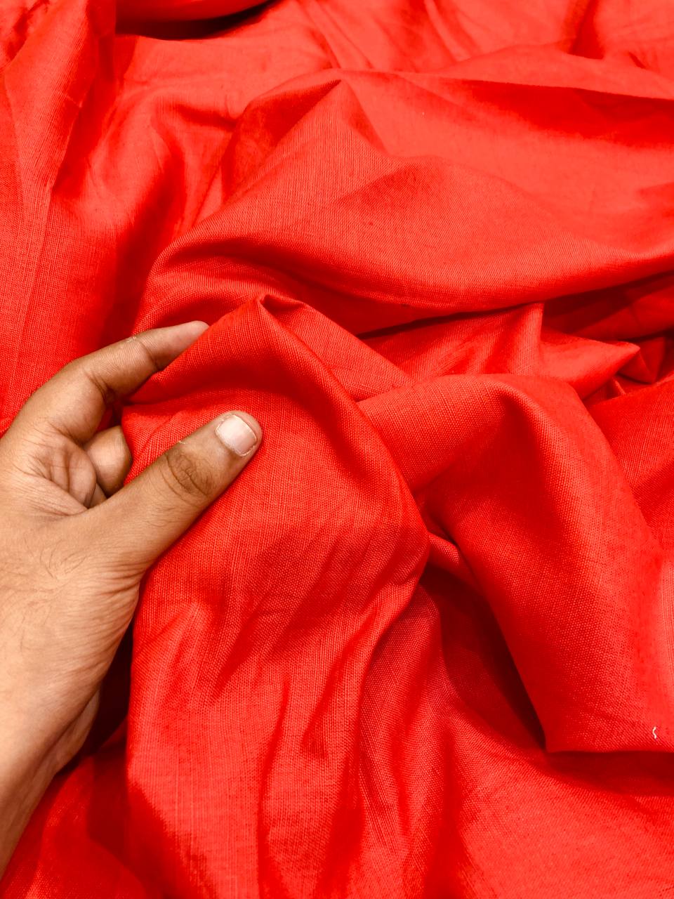 Most Premium Pure Viscose LINEN FABRIC (Big WIDTH!!) (RED Color)