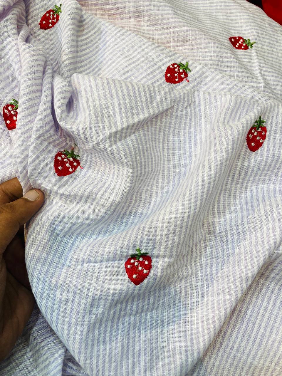 Most Premium Pure Cotton LINEN FABRIC With Fine Embroidery (Big WIDTH!!)