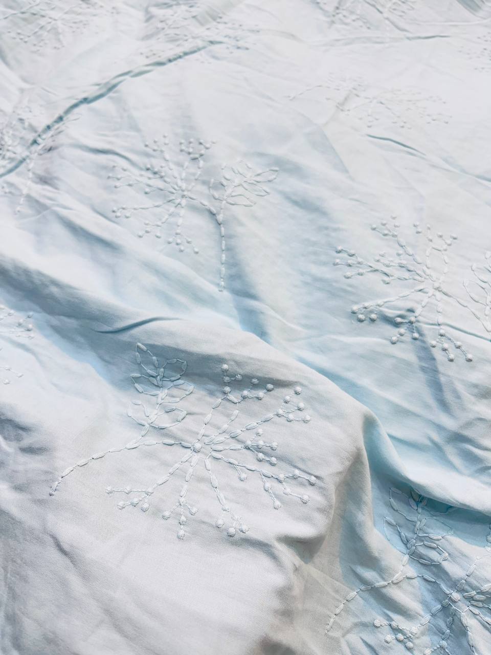 Most Premium Pure Cotton 80*80 With Fine Chikankari& Lucknowi Embroidery (Big WIDTH!!)