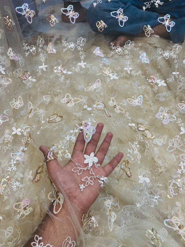 Most Premium Imported Net FABRIC With Zara Sequin (Big WIDTH!!)