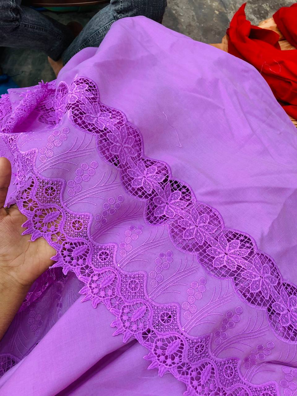 Most Premium Collection Of Cotton Fabric - Applique Fabric (Lavender)