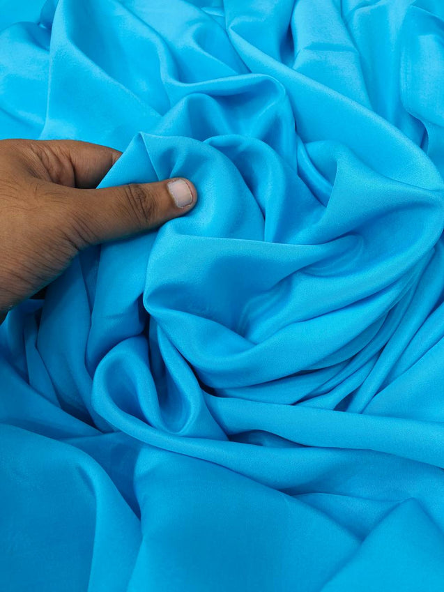 Most Premium Pure Viscose Natural CREPE FABRIC (BLUE)