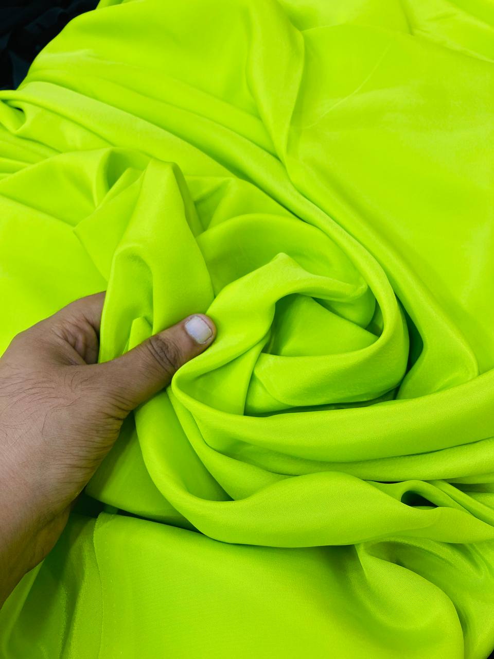 Most Premium Pure Viscose Natural CREPE FABRIC (Fluorescent Green)