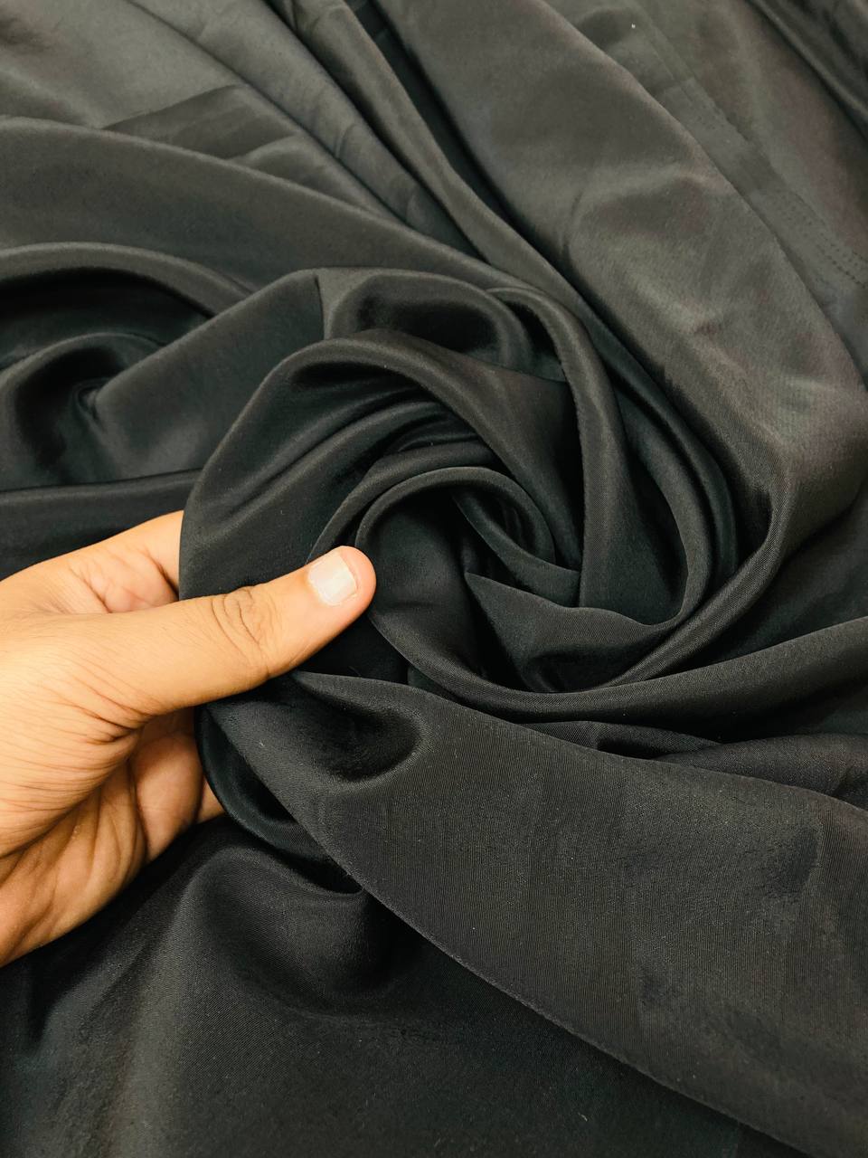 Most Premium Pure Viscose Natural CREPE FABRIC (ALL BLACK)