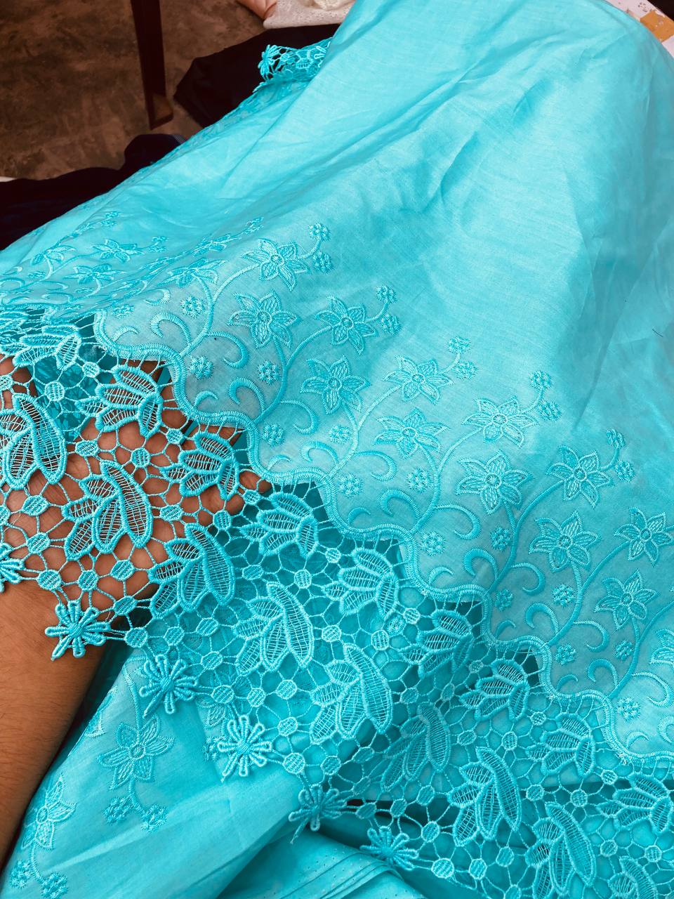 Most Premium Collection Of Cotton Fabric - Applique Fabric (BLUE)