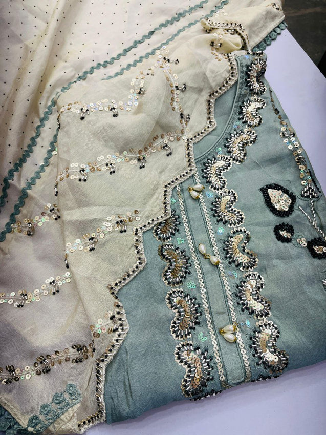 Premium Pure Suit With Dupatta (Complete Suit) on SALE Prices